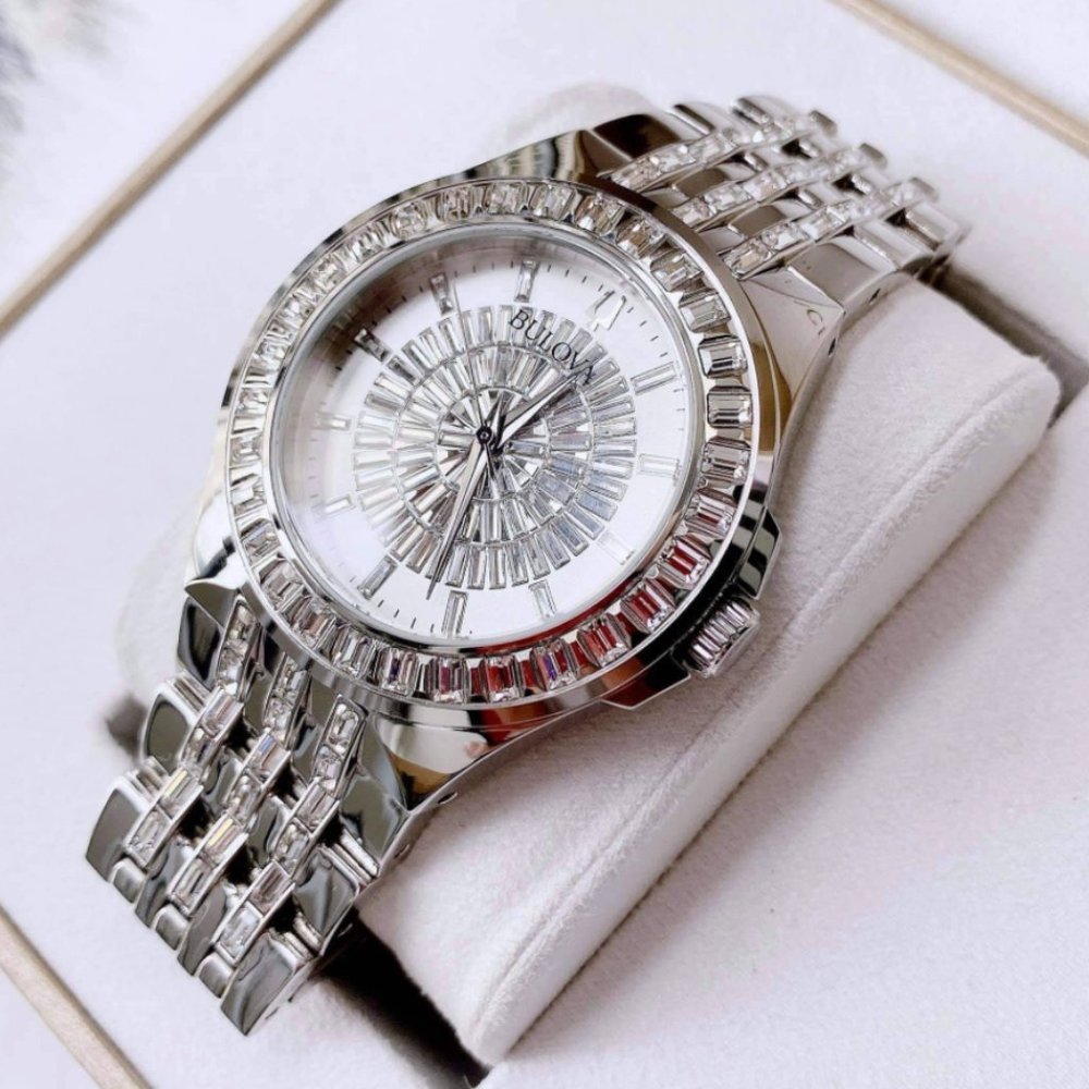 Bulova Crystal Silver Men's Watch